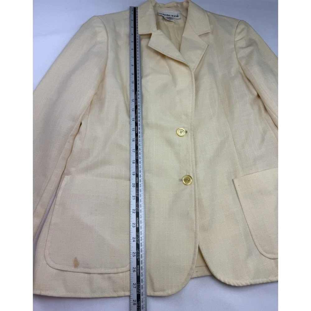 Changing Scene Womens Blazer Size 16‎ Cream Linen Blend Vintage